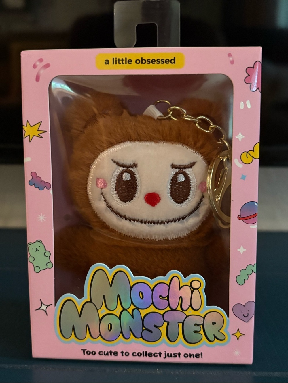 Mochi Monster Brown Plush Keychain Charm